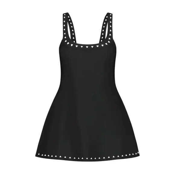New Gigi C Avery Laser Cutout Tennis Dress M Black